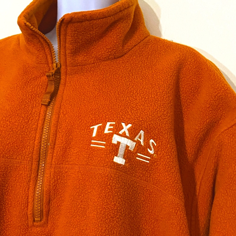 Vintage Texas Longhorns Fleece Quarter Zip Jacket AS Sports UT Orange Men’s XXL - Picture 2 of 6
